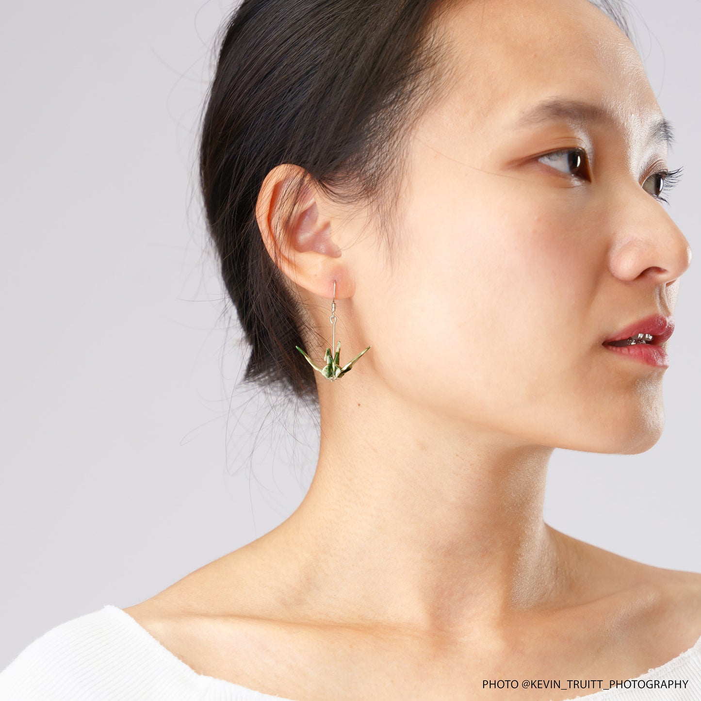 Crane Earrings in Silver