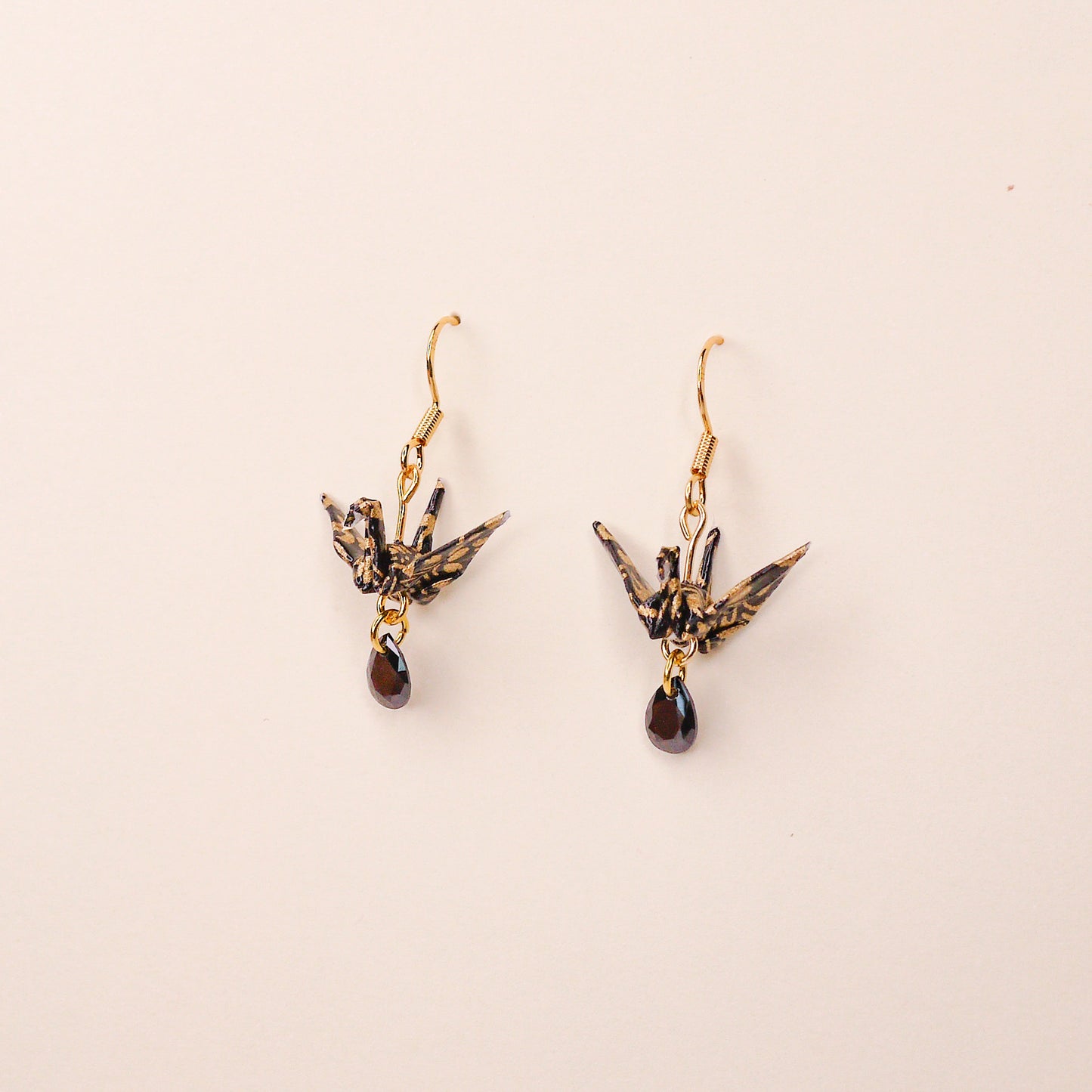 [SUCCESS] Small Crane and Crystal Earrings