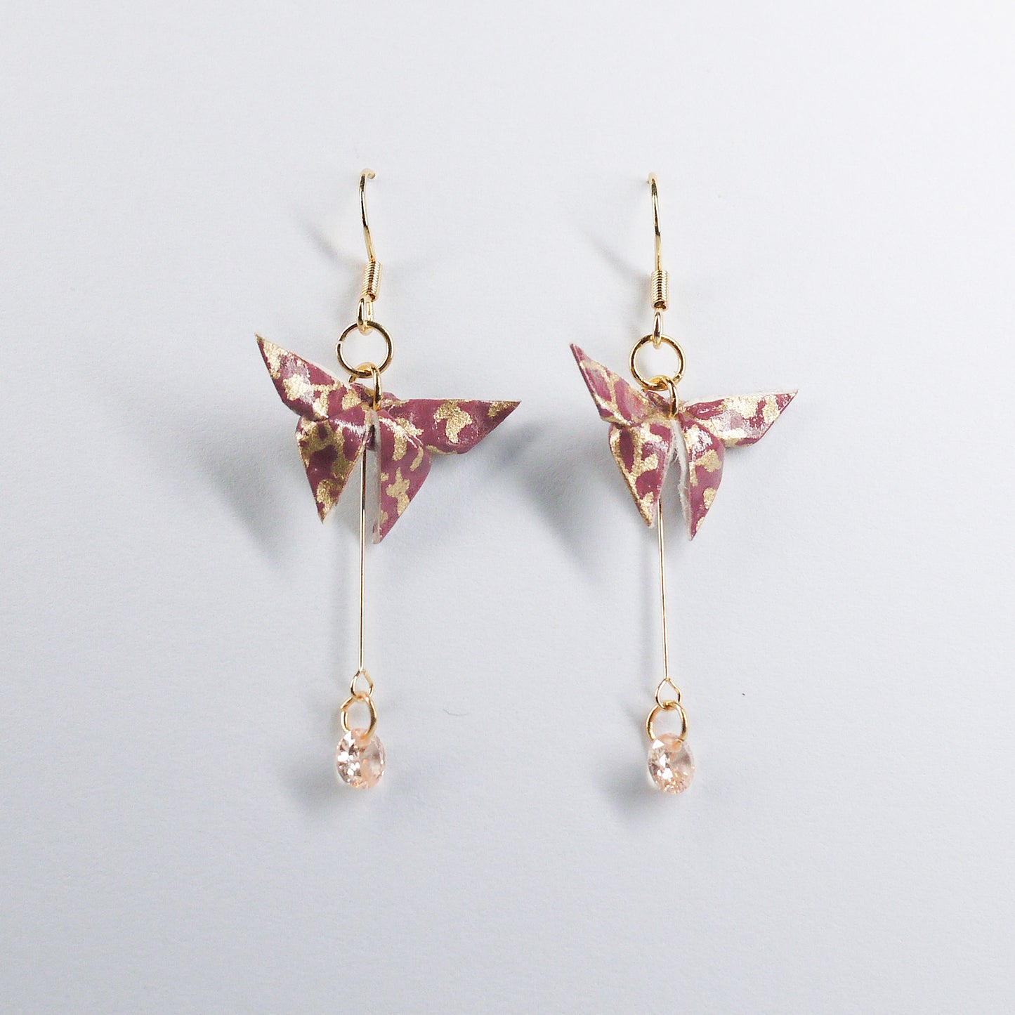 Butterfly and Crystal Drop Earrings