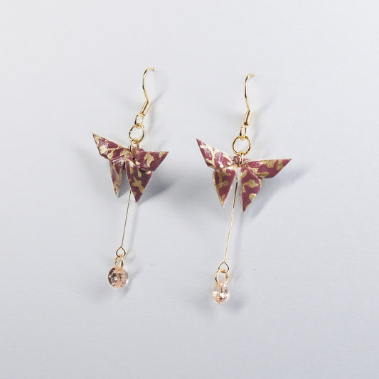 Butterfly and Crystal Drop Earrings