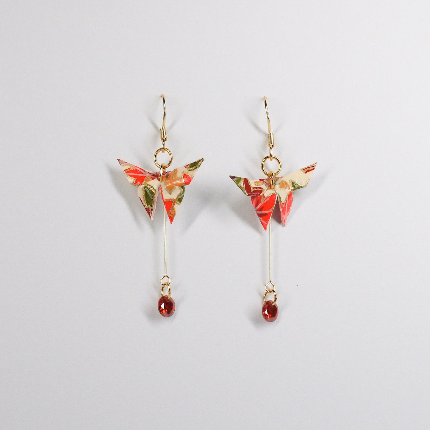 Butterfly and Crystal Drop Earrings