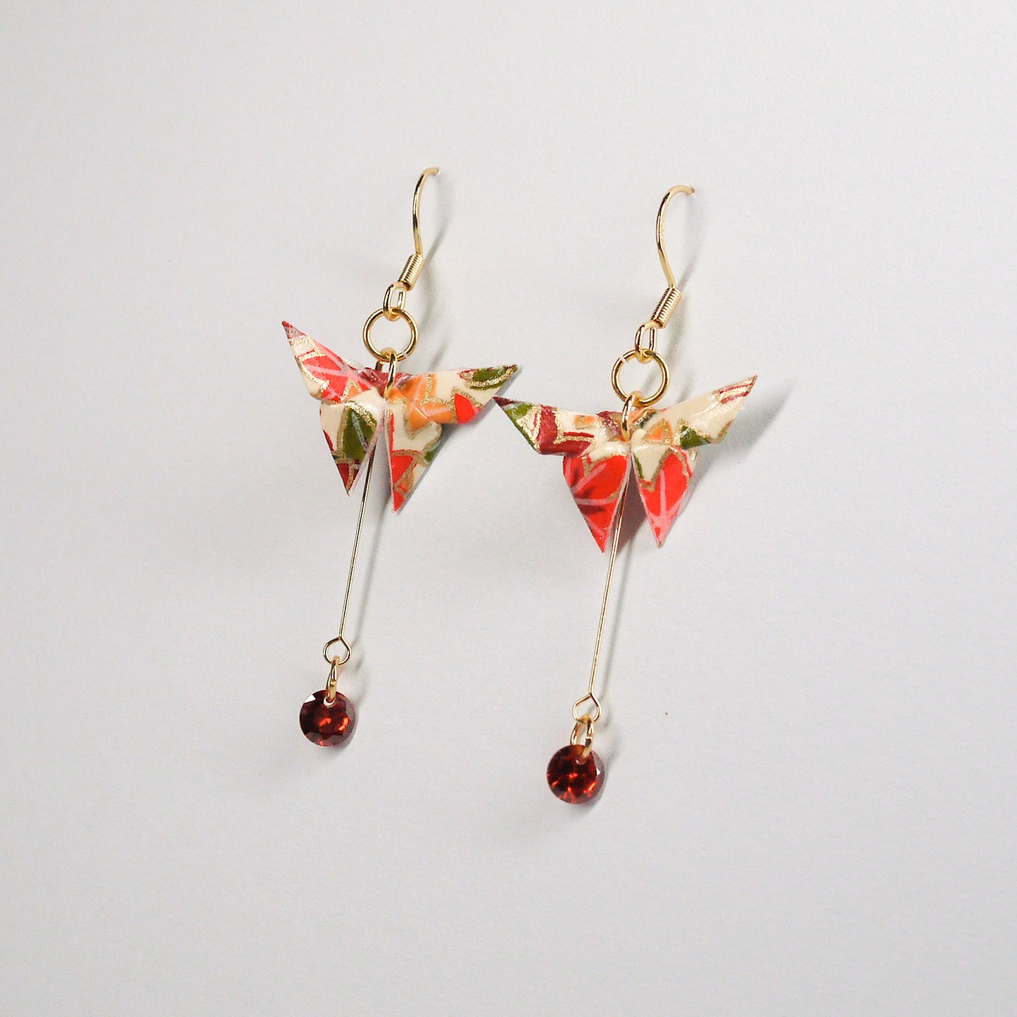 Butterfly and Crystal Drop Earrings