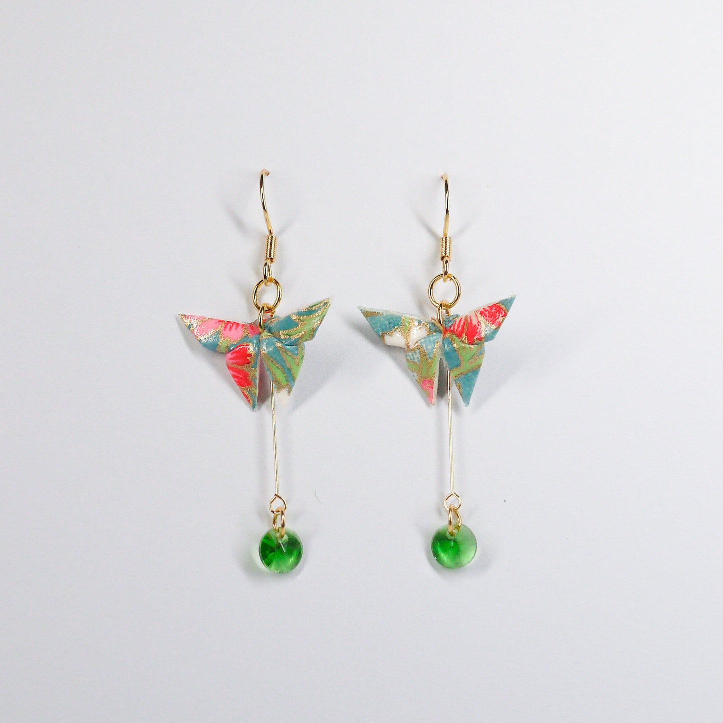 Butterfly and Crystal Drop Earrings