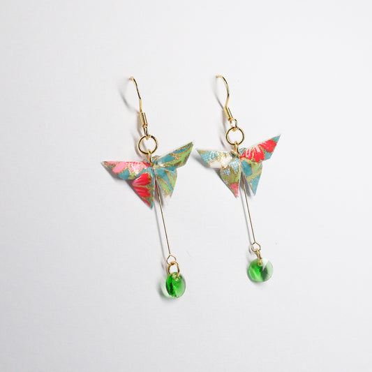 Butterfly and Crystal Drop Earrings