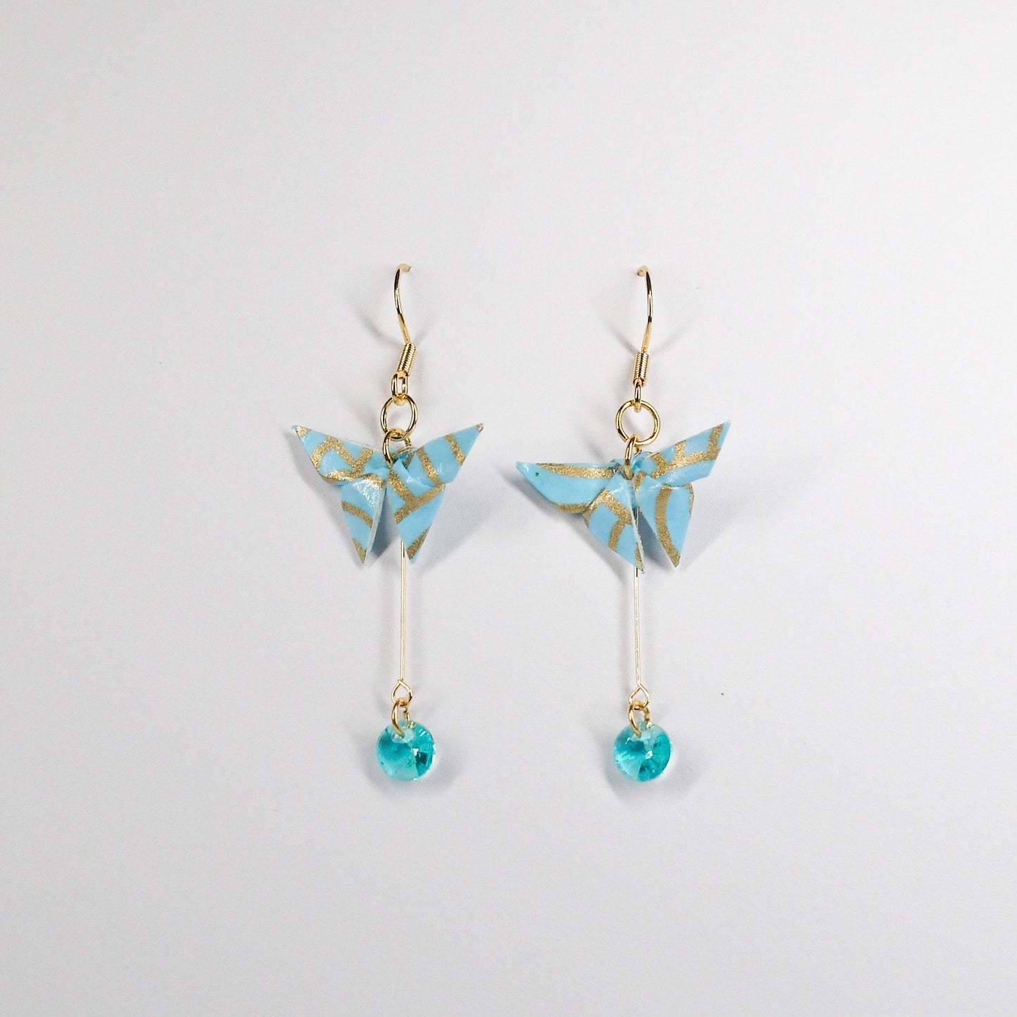 Butterfly and Crystal Drop Earrings