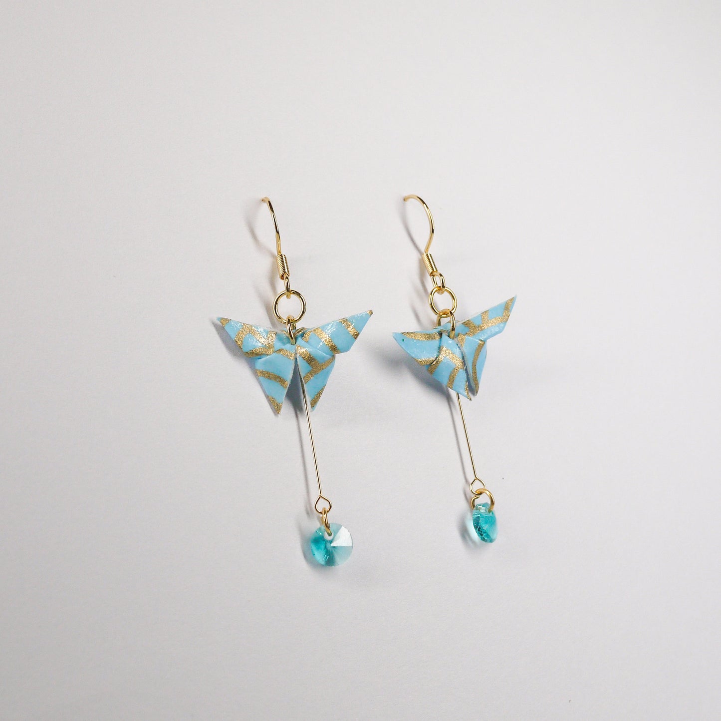 Butterfly and Crystal Drop Earrings